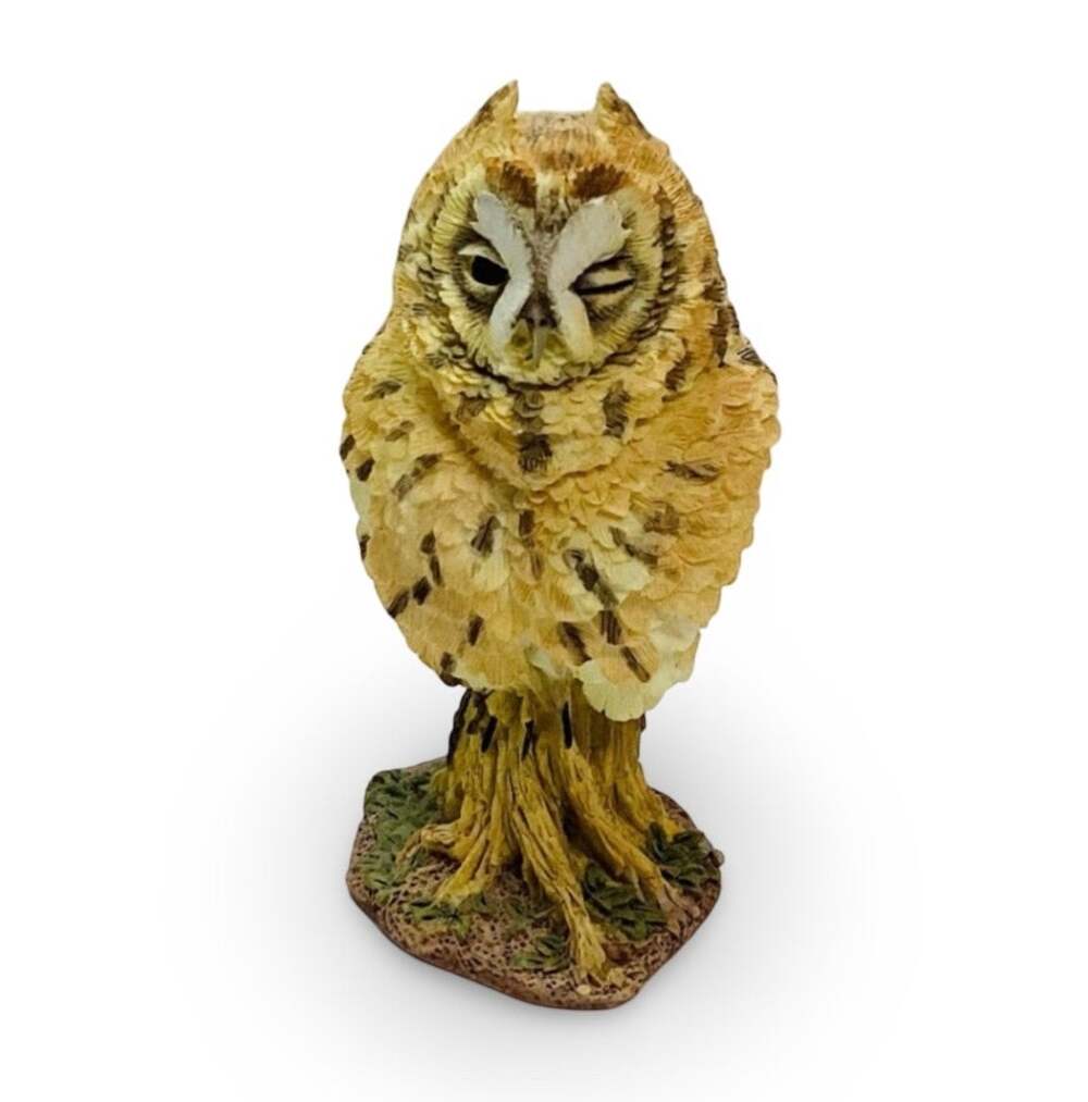 THE FRANKLIN MINT VINTAGE RESIN FIGURINE SHORT EARED OWL